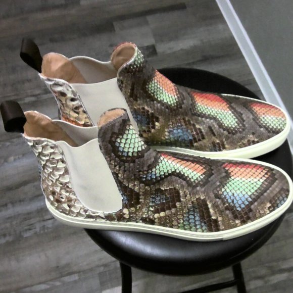 Hand made multi colored snake Chelsea boot main image 11